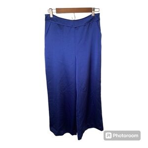 Trina Turk Long Weekend Blue Satin Wide leg Pants​​​